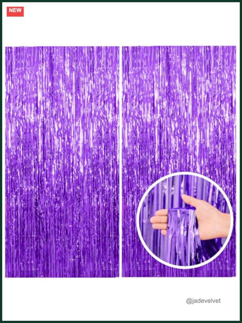 Purple Foil Fringe Backdrop Tinsel Streamers Party Decorations 2 Pack